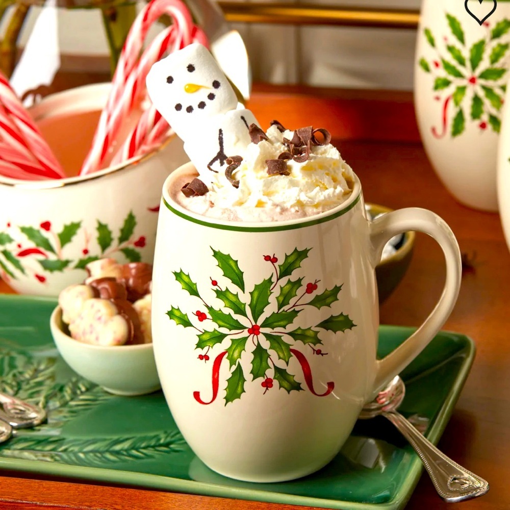 Cup Mistletoe Design Cocoa🎄Thanksgiving 🎅🏻 Holiday Christmas Coffee Cocoa Mug 🎁
